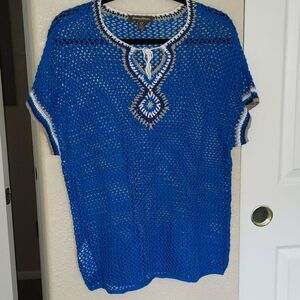 Tommy Bahama Women's Crochet Cover Up Top Small